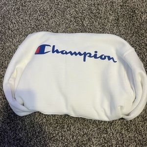 Champion!!! Plain white hoodie